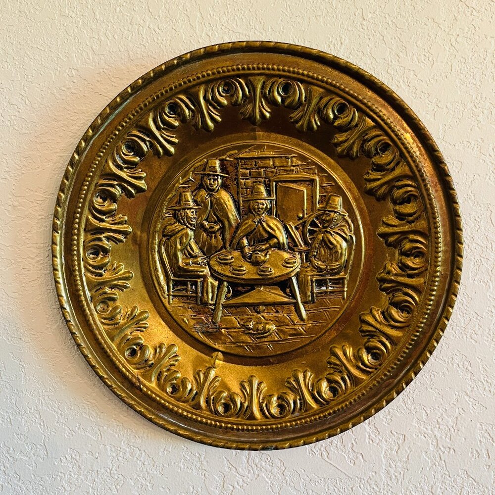 Vintage Brass Decor Cottagecore 80s Gallery Wall 12" England European Colonial